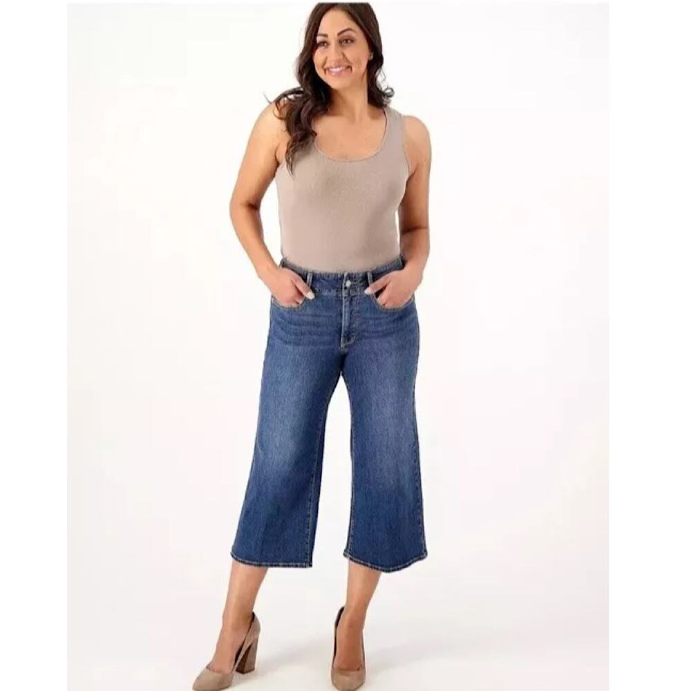 NYDJ Womens 12 Cool Embrace Wide Leg Lift Tuck Crop Denim Jeans